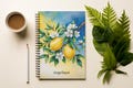 Lemon Notebook Watercolor - Custom Lemon Journal, Eco-Friendly Lemon Floral Notebook, Personalized Lemon Gift Notebook