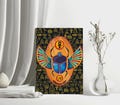 Ancient Egyptian Scarab Hardcover Journal Unique Ankh - Eye of Horus Notebook Spiritual Symbolism Writing Journal Hieroglyphic Pattern Diary