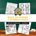 Back to School Coloring Pages - Preschool Coloring Worksheet - Kids Coloring - 20 Pages