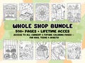 Whole Shop Coloring Pages Bundle • 500+ Printable Сoloring Pages • Digital Coloring Sheets for Kids, Teens & Adults • Instant Download