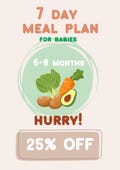 Baby Meal Plan 6–8 Months | 7 Day Baby Food Guide | First Foods Schedule | Digital Download PDF| First Foods for Babies | BWL | 25% OFF