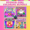 420 Stoner 4 book BUNDLE, Bold and Easy Adult Coloring Books | +400 pages | PDF instant download, print and color | digital coloring pages
