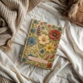 Floral Background Personalised Notebook - Custom Text Journal Gift for Her - Personalised Floral Notebook Gift for Birthday or Graduation