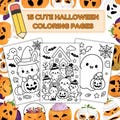 Cute Halloween Coloring Pages | Kawaii Printable Coloring Book for Kids | Spooky Fun Activity
