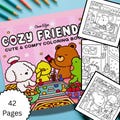 Coco Wyo Cozy Friends Coloring Book for Adults & Kids, 42 Cute Relaxation Pages, Instant Digital Download PDF, Fun Self-Care Activity