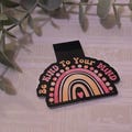 Be Kind to Your Mind Magnetic Bookmark, Mental Health Self-Care Gift for Book Lovers, Glossy Positive Affirmation Page Marker, Wellness