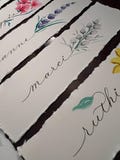 Custom Calligraphy Watercolor Bookmark, Custom Book accessory, Bookmark, Personalized Gift for book lovers