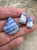 Lapis lace onyx/sheelite (turkey) freeform cabochons, 3 piece set