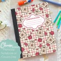 Pink Ghost Boba & Books Composition Notebook and Covers, School Supplies, Back to School Supplies, Customized Notebook, Halloween