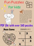 160+ Fun Puzzles for Kids | Printable Activity Book | Mazes, Word Searches & Brain Games