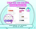 Chen Rui 120 Marker Swatch Chart Printable | Digital Color Chart for Chen Rui Markers | A4 & US Letter PDF Download | Color Swatch Printable