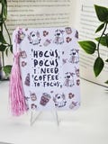 Hocus pocus i need coffee to focus large bookmark | Square bookmarks | Autumnal readers | page holder | Spooky season gifts