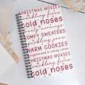 Christmas notebook, Holiday notebook, Spiral notebook