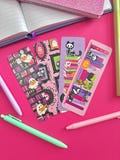 Halloween Bookmark Set, Cute Gothic Reading Accessories, Bookish Gift for Her, Skeleton Cat, Spooky Ghost Bookshelf Decor, Book Lover Gift