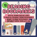 12 Printable Reading Bookmarks | Digital Download | Kids & Classroom Bookmarks | Reading Challenge, Teacher, Student Gift