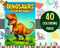 40 Dinosaur Coloring Pages for Kids | Printable & Downloadable Fun | PDF for Relaxation and Creativity | Dinosaur Activity Book