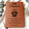 Promotion Gift Journal, New Chapter Personalized Leather Notebook, Farewell Gift for Boss or Coworker, Going Away Present for New Job