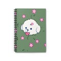 Bichon Frise Cute Dog Spiral Notebook - Ruled Line | Perfect for Journaling, School, Gifts, Pet Lovers, Floral Design