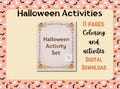 Halloween Activity Set | Games and Coloring | Cute Halloween Coloring Book for Kids | Activity Pages with Pumpkins, Ghosts & Skeletons
