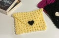 Handmade crochet book sleeve