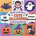Cute Halloween Coloring Book Download | 50 Printable Pages with Pumpkins, Ghosts, Witches, Cats, Candy & Spooky Fun