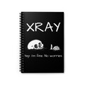 Funny X-Ray Student Notebook  Black | Radiology School Gift | Rad Tech Journal | Skeleton Medical Notebook 6"x8" Backpack Ready