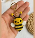 Crochet Bee Keychain: Handmade Amigurumi Bag Charm