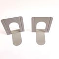 Set of 2 Vintage 1980s Metal Bookends – Retro grey Book Holders – Industrial Office Decor