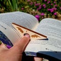 Personalized Triangle Page Holder & Custom Wooden Bookmark Set
