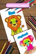 Printable Animal Coloring Book for Kids | 15 Pages Toddler Coloring Sheets | Educational Preschool Activity | Zoo & Jungle Animals