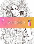20 Wedding coloring pages for fun, Coloring pages for adults, Digital download, CB20