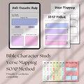 Bible Study Journal Bundle | SOAP Bible Study, Verse Mapping & Character Study | Bible Study Planner Guide | Printable and GoodNotes PDF/PNG