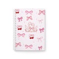 Cute Cherry & Bow Spiral Notebook, Kawaii Journal, Sweet Gift for Teens, School Supplies, Cherry Blossom Decor