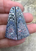 Priemium fordite/detroit agate earring slab bead pair 15x39mm