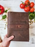 Custom Leather Recipe Book – Personalized Family Cookbook – Vintage Cooking Journal – Handmade Recipe Binder – Gift for Mom or Couple