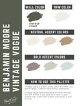 Vintage Vogue Benjamin Moore whole home color palette - interior paint palette