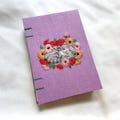 Custom Hand Embroidered Notebook, Wedding Guest Book, Baby Shower Notebook, Memory Book, Handmade Fabric Notebook, Landscape Notebook