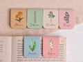 Personelized Leather bookmark with birth flower,Birthday Flower Bookmark with Name,Custom Magnetic BookMark,Personalized Gifts,Gifts for Her