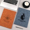 Custom Leather Portfolio, Personalized Logo & Name, Vintage Zippered Document Holder with Clipboard, Executive Office Gift for Colleagues