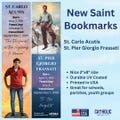 Canonization Bookmarks - St. Carlo Acutis and St. Pier Giorgio Frassati - Set of 25 Book Marks for Schools, Churches, Gifts