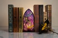 TwoDays 4th Wing Inspired Book Nook - Dragon Library Sign | 3D Bookshelf Sign | Fantasy Book Lover & Reader Gift (No Candle Included)