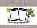 ChatGPT Prompts for Instagram Bio, AI Prompt Sheet Digital Download, Social Media Branding and Profile Optimization Guide