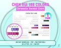 Chen Rui 168 Marker Swatch Chart Printable | Digital Color Chart for Chen Rui Markers | A4 & US Letter PDF Download