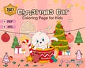 Christmas Cat Coloring Book 2025 | 50 Unique Holiday Cat Coloring Pages Bundle | Cozy Winter Christmas Activity for Kids.