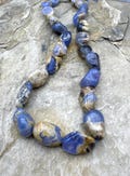 Natural purple chalcedony big 9x16-10x18mm nugget beads, 16 inch strand
