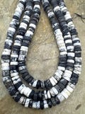 Rare high quality white buffalo 6-7mm heishi beads, (9 inch strand)