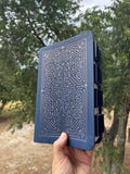Beautiful Tabbed NLT Bible, Filament Bible, LeatherLike Navy and Rose Gold Bible