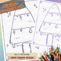Candy Corn Summerween Scream Coloring Page | Spooky Cute Halloween Printable, Kawaii Digital PDF + PNG | Hand-Drawn by XeniahUnicorn