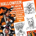 40 Halloween Black Women Coloring Book, Afro Girl Coloring Pages