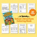 Spooky School Adventure Coloring Book | Halloween Coloring Pages for Kids | Printable Activity Book | 20 Page Digital Download